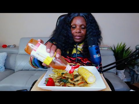Homemade Vegetarian Dinner Plate ASMR Eating Sounds