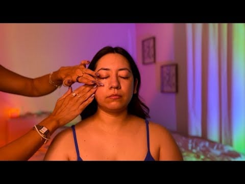 Real Person Spa Facial ASMR | Whispered Care at Petal & Pearl Spa Music in Second Half)