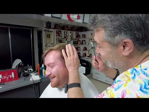 ASMR ANATOMICAL HAIRCUT & BEARD TRIM | SOOTHING PURPLE SHAMPOO TREATMENT
