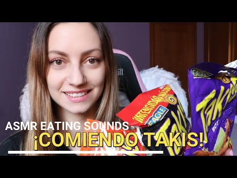 ASMR Comiendo Takis/ Mouth sounds y hablando susurrando