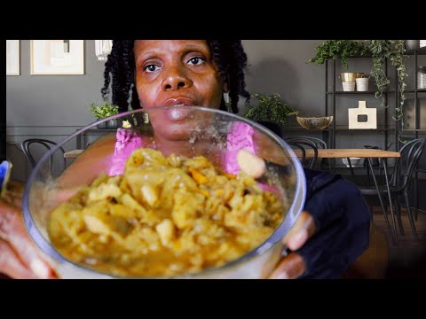 LENTIL CABBAGE SOUP ASMR EATING SOUNDS