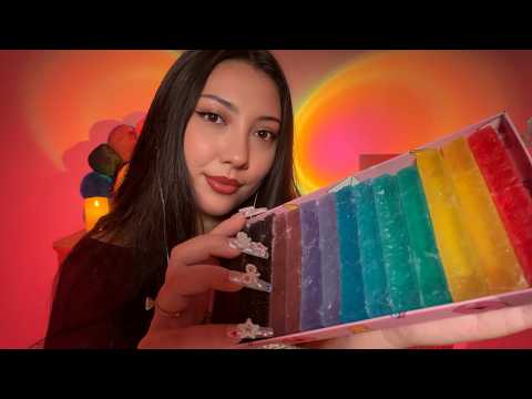 ASMR eating edible crystal candy (kohakutou)