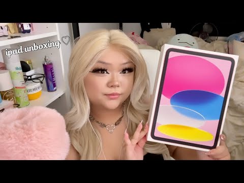 ASMR ipad A16 and apple pen unboxing ♡ (realistic)