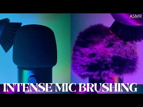 ASMR Intense Mic Brushing With A Scrub Brush ~ No Talking