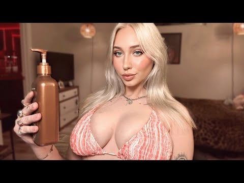Your Girlfriend Will Tingle Your Body (Lotion Asmr, FAST Skin Scratching, Collar Bone Tapping)