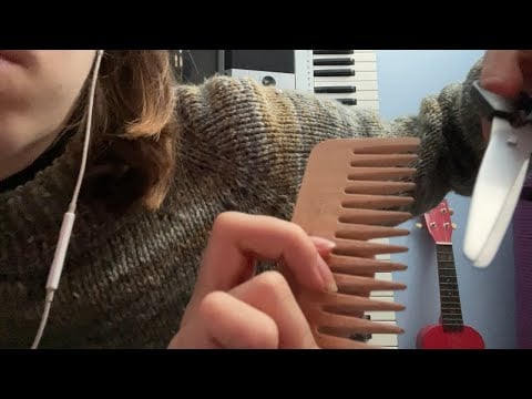 asmr giving you a haircut trim