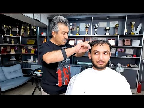 ASMR ANATOMICAL HAIRCUT & BEARD TRIM | SOOTHING PURPLE SHAMPOO TREATMENT