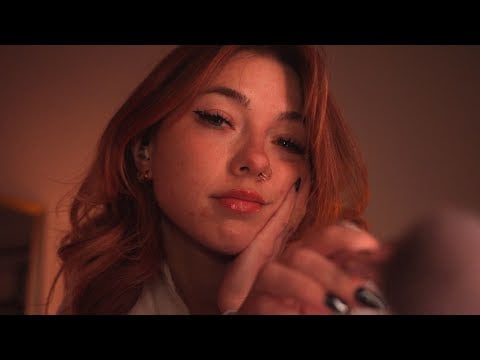 Soft Spoken Positive Affirmations English & French ✨ ASMR  [ face brushing, and kisses ]
