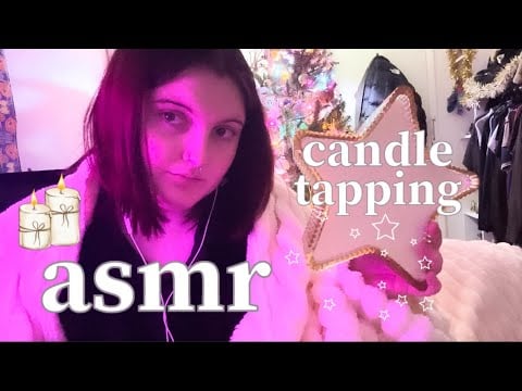 ASMR fast candle tapping & scratching with whisper rambles (glass, lid & wax sounds)