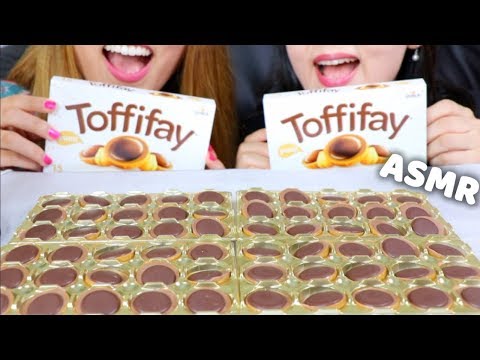 ASMR CHOCOLATE CARAMEL TOFFIFEE (TOFFIFAY) *EATING SOUNDS* | Kim&Liz ASMR