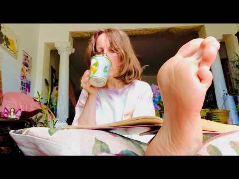 ASMR bare feet coffee morning reading to you music soothing