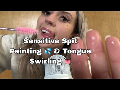 ASMR| (Wet) Spit Painting on You Objects, Tongue Swirling Mouth Sounds! Tapping on Beauty Items 