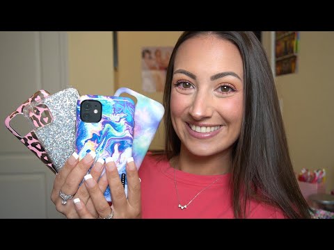 ASMR Tingly Phone and Case Tapping (Rain Background Sounds)