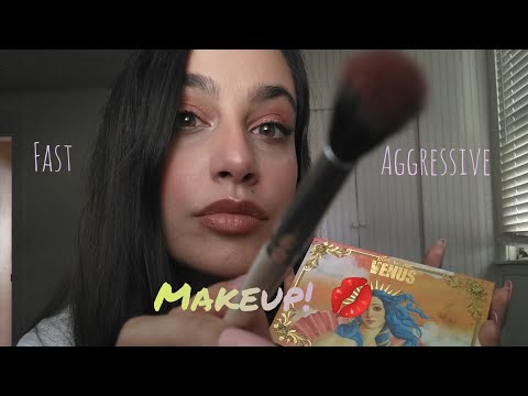 ASMR Super Fast & Aggressive Makeup Roleplay