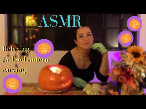 ASMR Relaxing Jack o Lantern carving