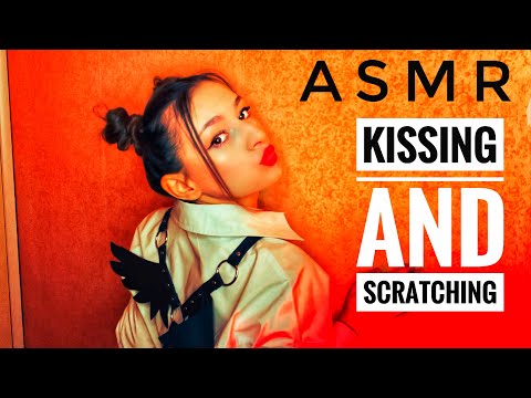 ASMR🩷 Scratching and kissing for you 💋 Happy Valentines day  #asmr #scratching #kiss #fabric