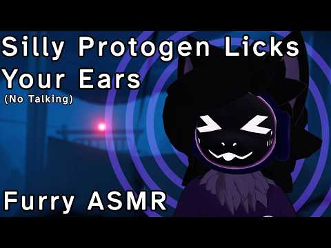 [Furry ASMR] cute protogen cleans your ears (with his tongue obviously) [No Talking]