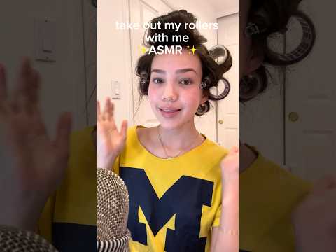 take out my hair rollers with me ✨ASMR✨ #asmr #hairstyle #tingles #fyp