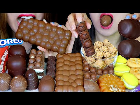 ASMR BUBBLY MILKA CHOCOLATE, CHOCOLATE MARSHMALLOW, OREO EGG, EDIBLE GOLF BALL, MALTESERS, FERRERO먹방