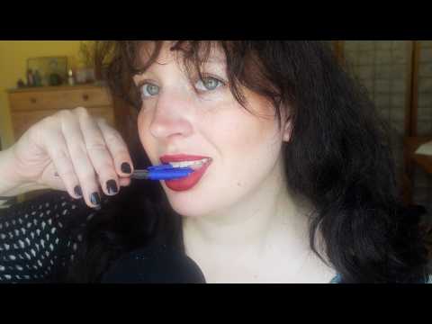 ASMR pure pencil biting, nibbling and inaudible whispers (no talking)