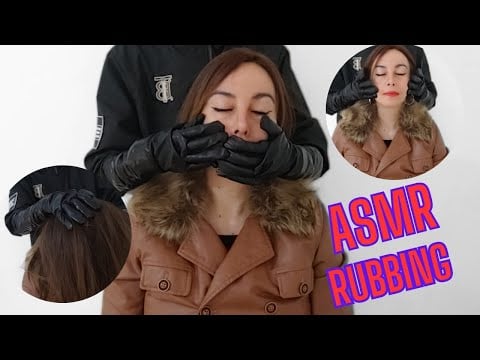 ASMR - A KIDNAPPER RUBBING TOUCHING SCRATCHING  MY FACE HEAD AND MY LEATHER JACKET WITH  HIS GLOVES