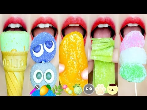Japanese Snack Dessert Emoji Eating ASMR MUKBANG 일본 과자 이모지 입술 먹방