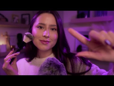 ASMR Cozy Sleep 😴🌧️ Face Brushing, Fluffy Mic Brain Massage, Rain, Hand Movements & Gentle Triggers
