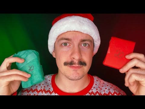 [ASMR] Opening an Advent Calendar Part 1 | Days 1-13 | Crinkling & Wrapping Paper Sounds