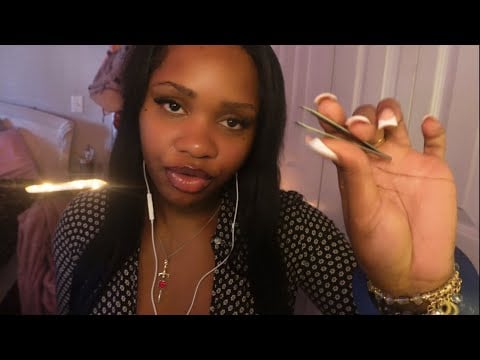 ASMR Tweezing Your Eyebrows Role Play + Massage At The End