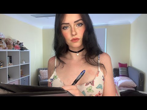 ASMR girl helps you cheat on a class test 📚📝