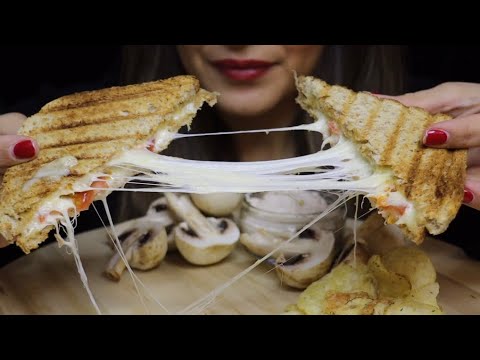 ASMR GRILLED CHEESY TOAST MUSHROOMS CHIPS RANCH CANDY MUKBANG no talking CREMA ASMR #asmr #mukbang