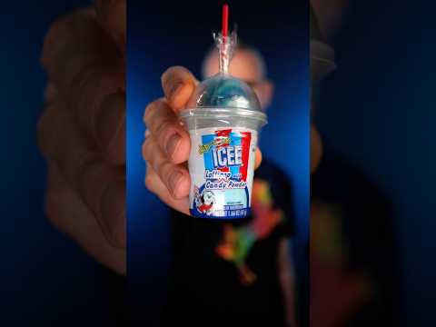 Weird Blue Raspberry Candy ASMR: Dip-n-Lik ICEE Lollipop with Candy Powder #asmrcandy #candyasmr