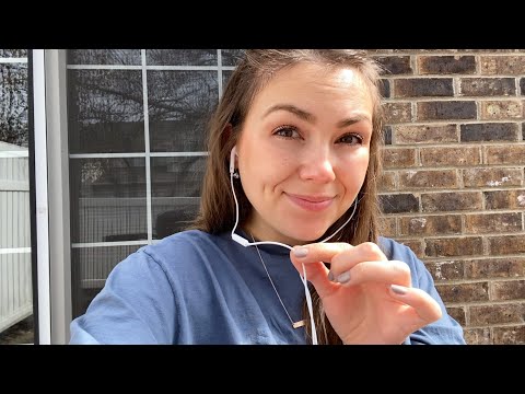 ASMR- LOFI WHISPER RAMBLE😴🌤 (w/ outdoor noises + light gum chewing)