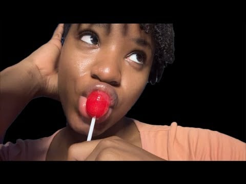 {ASMR} Strawberry 🍓 Lollipop Licking & Chit Chat 2 (mouth sounds, whispering)🍭