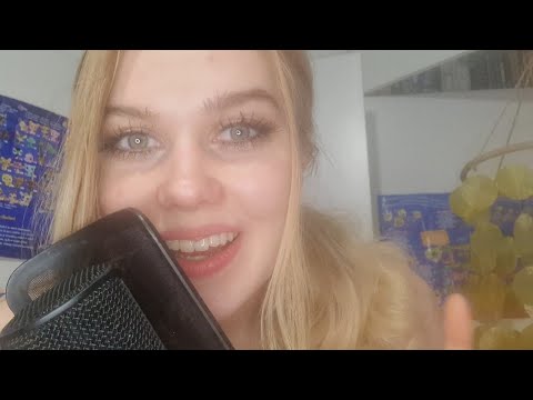 ASMR close whispers chatting abot fun things, TOYS! whitenoise in the backround
