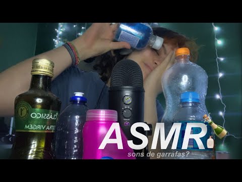 ASMR🍾explorando sons de muitas garrafas diferentes🥱🤤