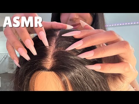 ASMR SCALP SCRATCHING WITH LONG NAILS FOR DEEP SLEEP
