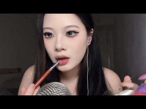 ASMR Mouth Sounds | Paint Saliva Painting Sticky Triggers for Sleep
