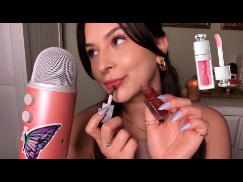 ASMR Lipgloss application + Mouth sounds💋🍒