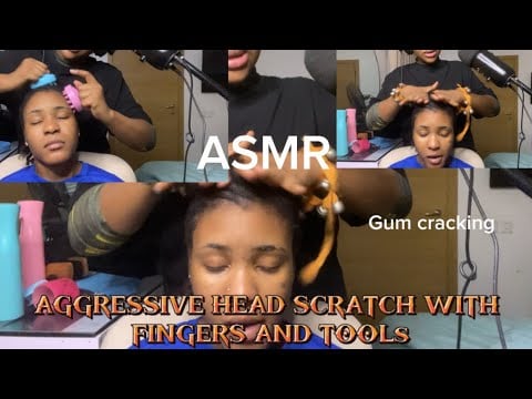 ASMR💫AGGRESSIVE HEAD SCRATCH WITH FINGER AND TOOLS