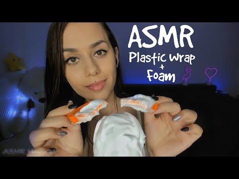 ASMR Shaving Foam Soft Sound on Plastic Wrap for Tingle 🖌 | ASMR Shaving Foam in Your Ears 👂🏻