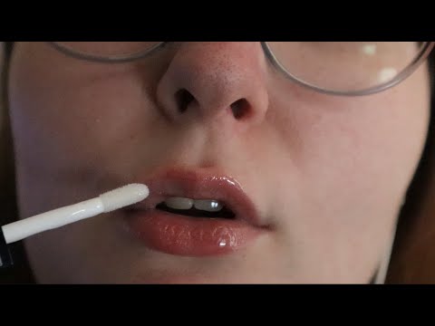 ASMR | Lip-gloss Mouth Sounds with Kisses | Up close Kisses