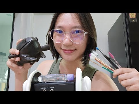 ASMR แคะหู นวดหู เกาหู พร้อมกันสองข้าง 🦻