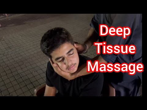 ASMR deep tissue head,ear,neck massage therapy by local street barber