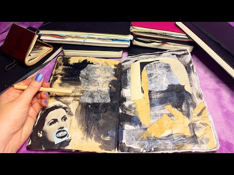 ASMR Art Journals Show and Tell (Whispered, Tracing)