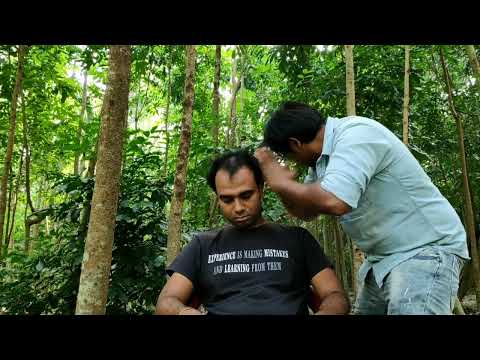Jungle Head and body massage with Neck cracking asmr