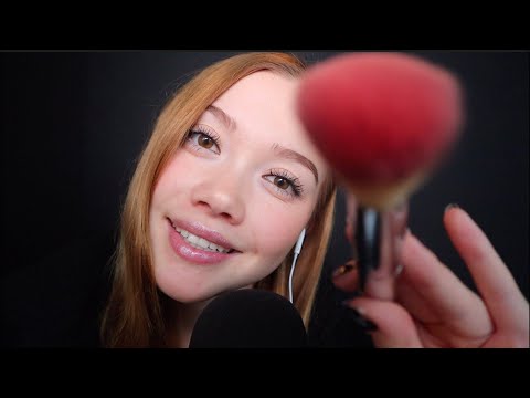 ASMR| INAUDIBLE WHISPERING WITH TRIGGER WORDS + FACE BRUSHING