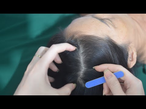 ASMR Real Person Head Scratch, Hair Combing & Parting For Relieve Stress