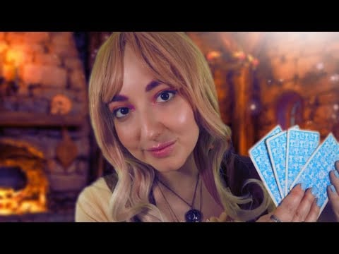 ASMR Forest Witch Reads Your Face/Energy Cleaning in Cozy Cabin 🌲🔥Fantasy Roleplay