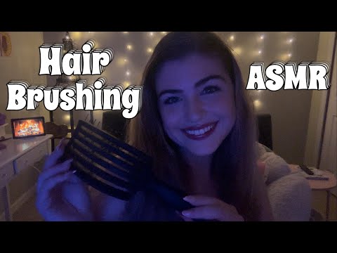 ASMR Brushing My Hair & Yours ♡ (w/ Relaxing Fireplace Crackling)